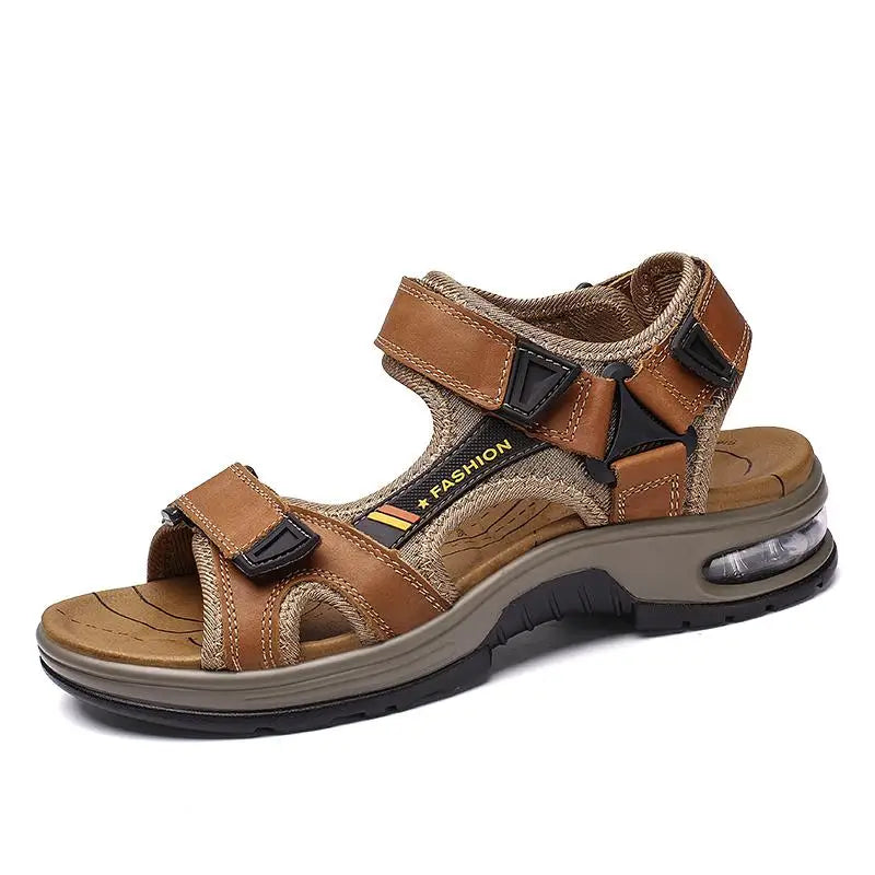 Brand Summer Men's Sandals Genuine Leather Men Slippers Gladiator Men Beach Sandals Soft Comfortable Outdoors Wading Shoes 38-46