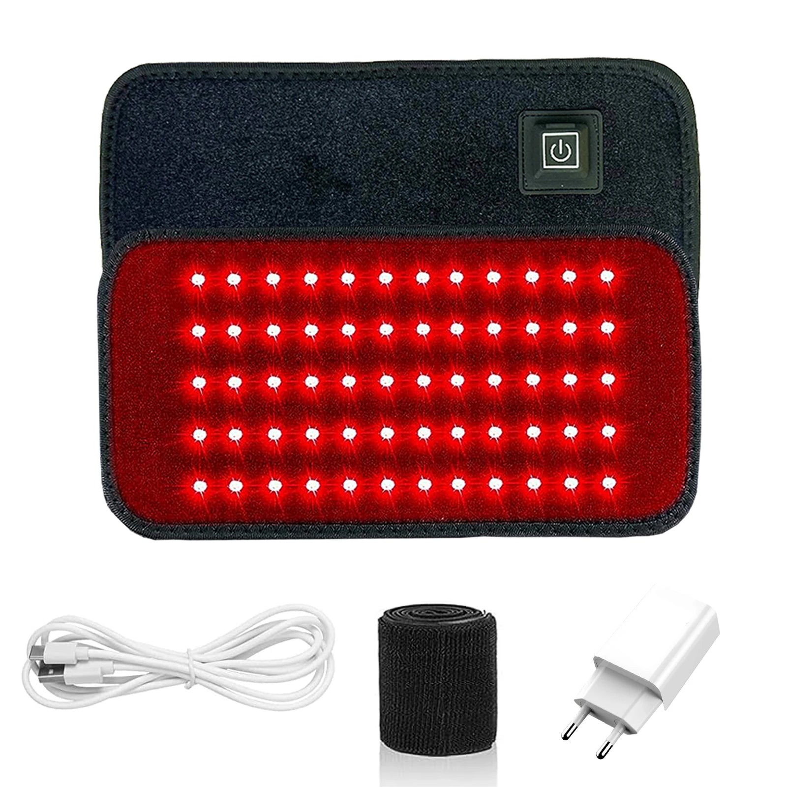 60 LEDs Red&Infrared Light Therapy Belt 850nm 660nm Back Burn Fat Wrap Slimming Machine Waist Heat Pad Full Body