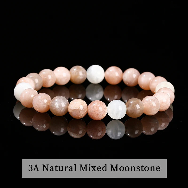 JD 6 8 10mm Natural Stone Beaded Bracelet Obsidian Fluorite Quartz Jasper Healing Beads Bangles Women Men Stretch Yoga Jewelry - Live Store 4U