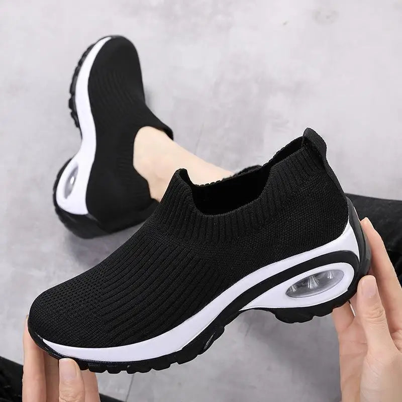 2024 summer New Women Fashion Casual Sport Shoes Wedge Platform Sneakers Ladies Breathable Vulcanized Shoes