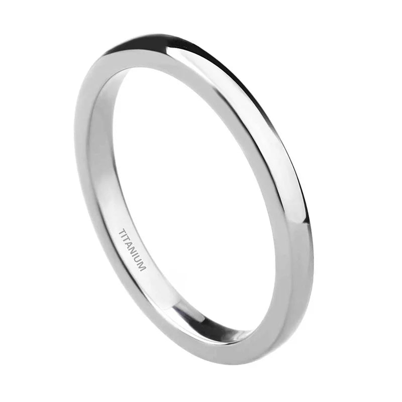TIGRADE 2/4/6/8mm Mens Wedding Band Polished Women Titanium Simple Engagement Classic Rings Black Silver Color Lady anel 3-15 - Live Store 4U