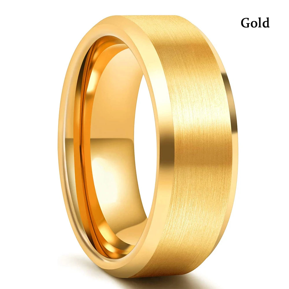 Fashion 8mm Red Groove Beveled Edge Stainless Steel Celtic Dragon Rings for Men Zircon Inlay Carbon Fibre Ring Men Wedding Band - Live Store 4U