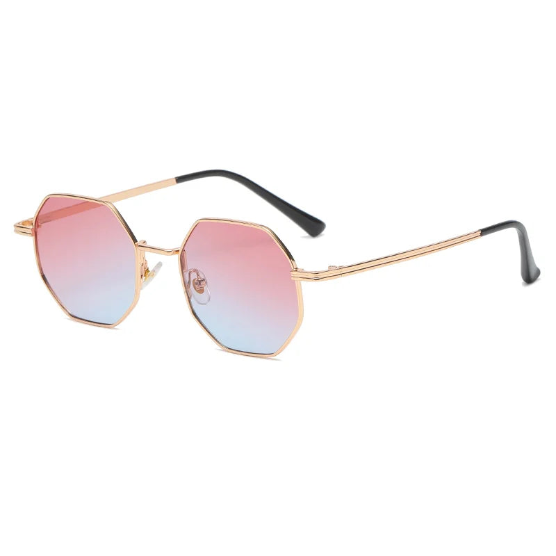 Polygon Metal Sunglasses Vintage Frame For Women Sunglasses Men Luxury Brand Design Sun Glasses Women Mirror Gafas De Sol Uv400