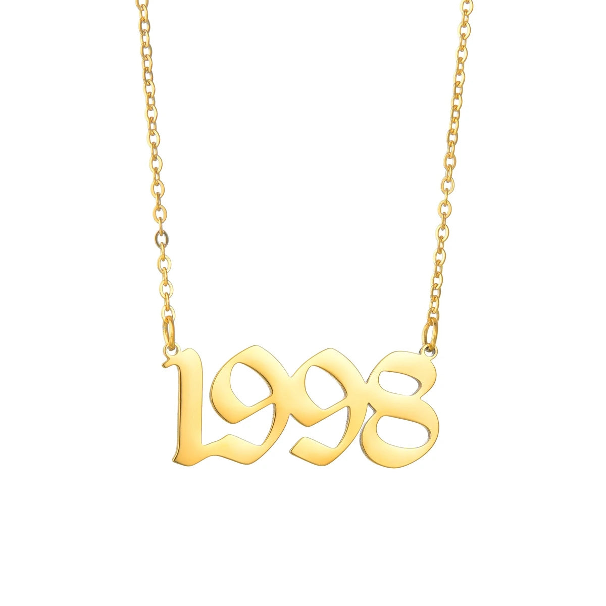 Stainless Steel 1980-2021 Birth Year Necklaces for Women Men Choker Date Number Pendant Necklace Jewelry Commemorat Gift - Live Store 4U