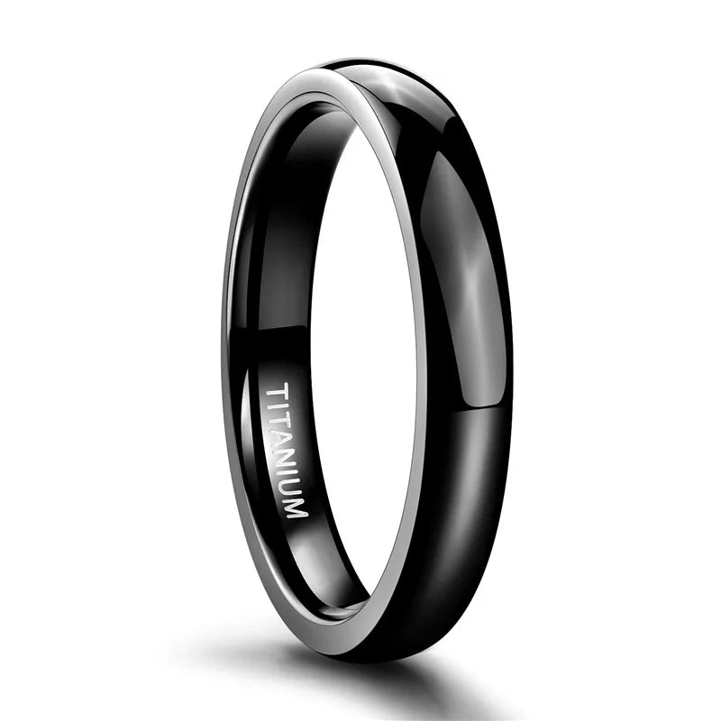 TIGRADE 2/4/6/8mm Mens Wedding Band Polished Women Titanium Simple Engagement Classic Rings Black Silver Color Lady anel 3-15 - Live Store 4U