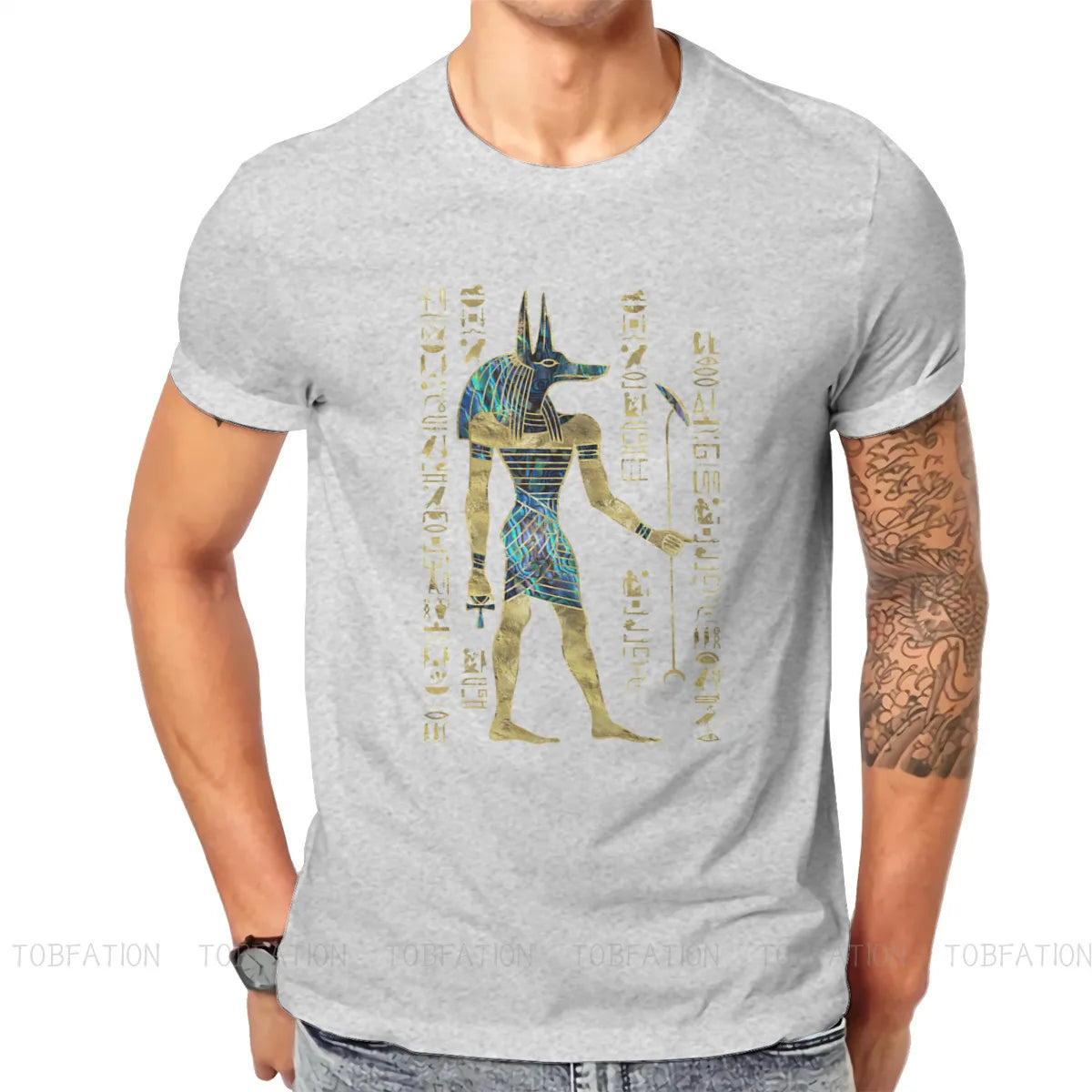 Ancient Egypt TShirt for Men Egyptian Anubis Ornament Humor Leisure Sweatshirts T Shirt Novelty New Design Loose