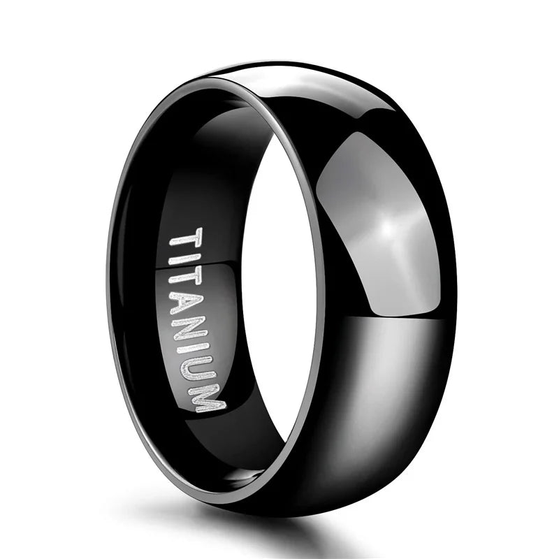 TIGRADE 2/4/6/8mm Mens Wedding Band Polished Women Titanium Simple Engagement Classic Rings Black Silver Color Lady anel 3-15 - Live Store 4U