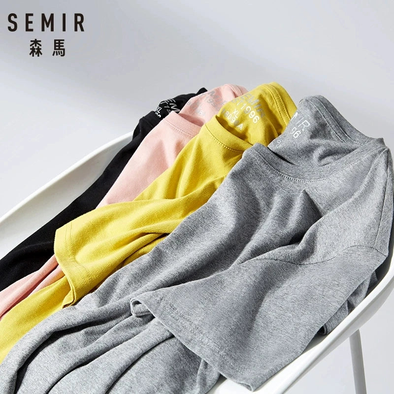Semir Summer Cotton T Shirts Men 2024 Simple O Neck Stretch Solid New Tops Clothing Casual Tshirt Man Streetwear Cool Tee Shirts - Live Store 4U
