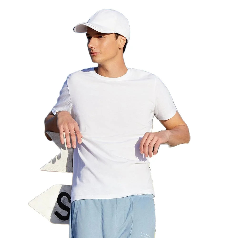 Semir Summer Cotton T Shirts Men 2024 Simple O Neck Stretch Solid New Tops Clothing Casual Tshirt Man Streetwear Cool Tee Shirts - Live Store 4U