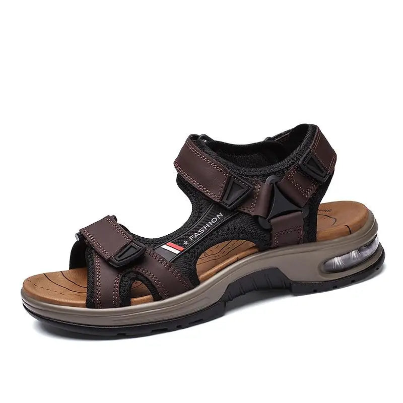 Brand Summer Men's Sandals Genuine Leather Men Slippers Gladiator Men Beach Sandals Soft Comfortable Outdoors Wading Shoes 38-46