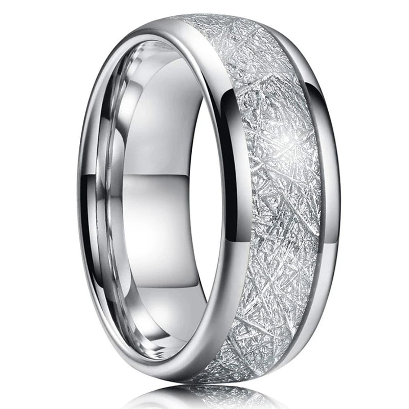 Fashion 8mm Red Groove Beveled Edge Stainless Steel Celtic Dragon Rings for Men Zircon Inlay Carbon Fibre Ring Men Wedding Band - Live Store 4U