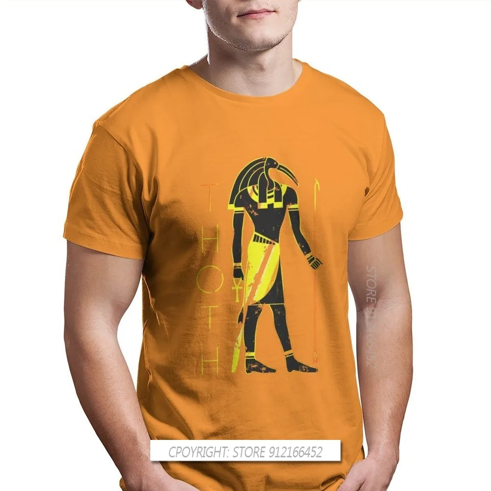 Men Egyptian Mythology Ancient Gods Atum Horus Osiris Oversize T-Shirt Thoth Pure Cotton Graphic Tops