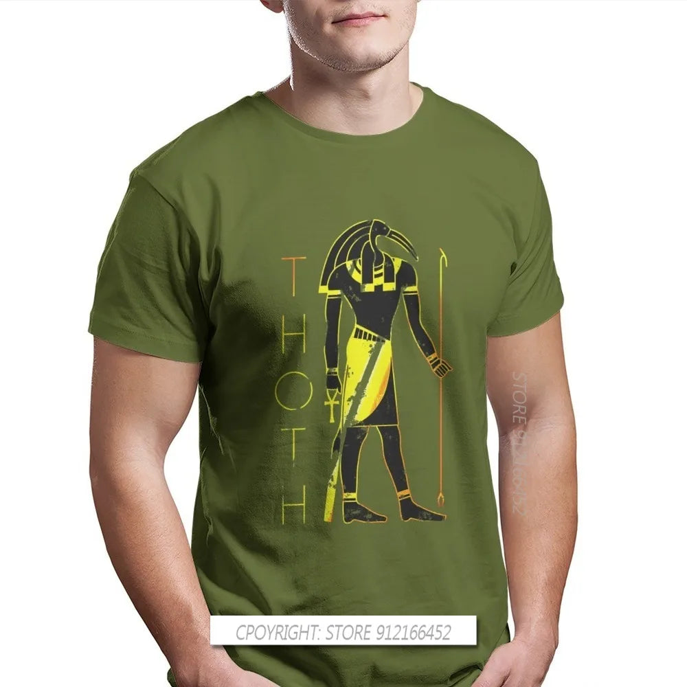 Men Egyptian Mythology Ancient Gods Atum Horus Osiris Oversize T-Shirt Thoth Pure Cotton Graphic Tops