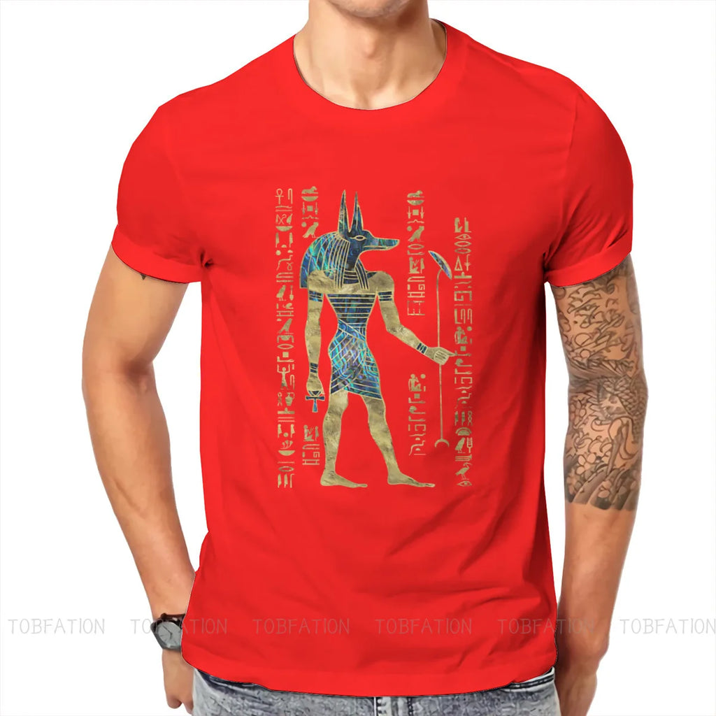 Ancient Egypt TShirt for Men Egyptian Anubis Ornament Humor Leisure Sweatshirts T Shirt Novelty New Design Loose