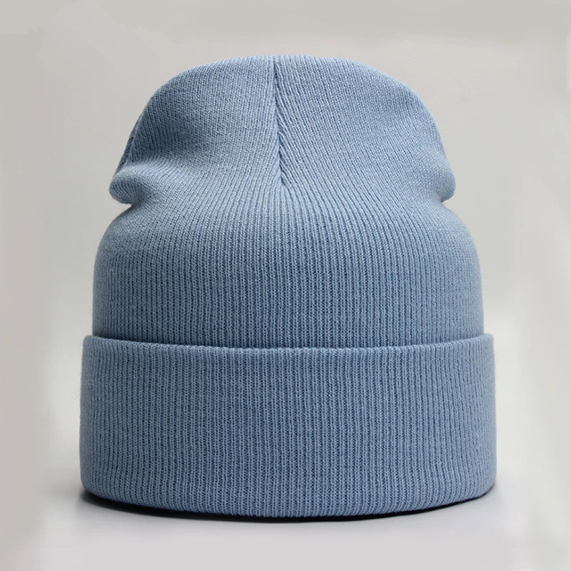 Solid Unisex Beanie Autumn Winter Wool Blends Soft Warm Knitted Cap Men Women SkullCap Hats Gorro Ski Caps 24 Colors Beanies - Live Store 4U