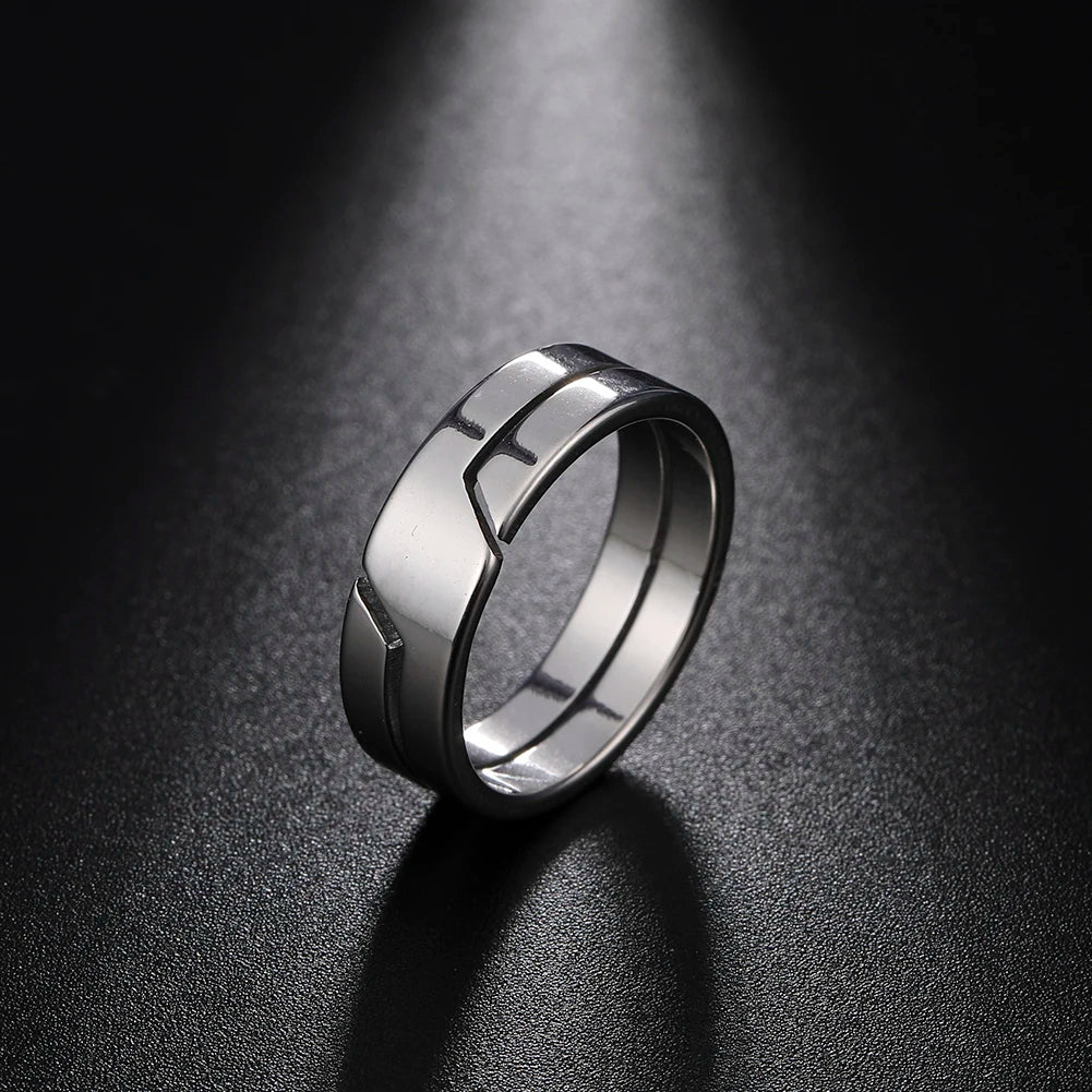 Skyrim Fashion Simple Stainless Steel Couple Ring for Men Women Casual Finger Rings Jewelry Engagement Anniversary Gift 2025 New - Live Store 4U