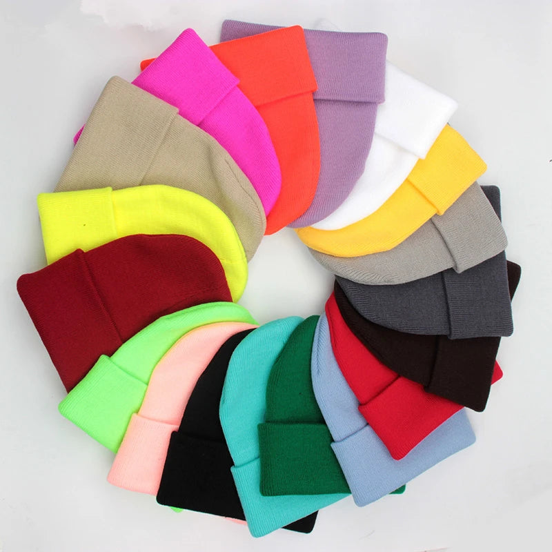 Solid Unisex Beanie Autumn Winter Wool Blends Soft Warm Knitted Cap Men Women SkullCap Hats Gorro Ski Caps 24 Colors Beanies - Live Store 4U