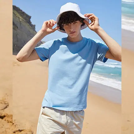 Semir Summer Cotton T Shirts Men 2024 Simple O Neck Stretch Solid New Tops Clothing Casual Tshirt Man Streetwear Cool Tee Shirts - Live Store 4U