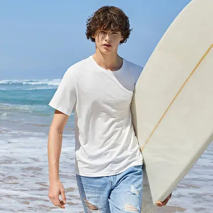 Semir Summer Cotton T Shirts Men 2024 Simple O Neck Stretch Solid New Tops Clothing Casual Tshirt Man Streetwear Cool Tee Shirts - Live Store 4U