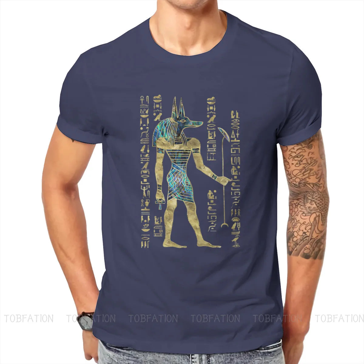 Ancient Egypt TShirt for Men Egyptian Anubis Ornament Humor Leisure Sweatshirts T Shirt Novelty New Design Loose