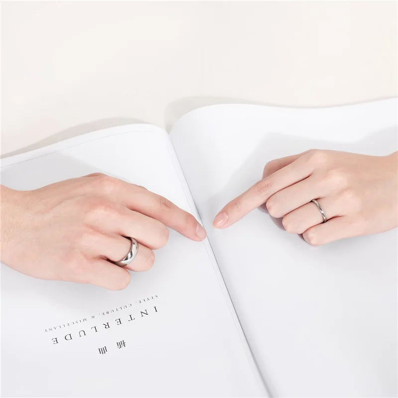 TIGRADE 2/4/6/8mm Mens Wedding Band Polished Women Titanium Simple Engagement Classic Rings Black Silver Color Lady anel 3-15 - Live Store 4U
