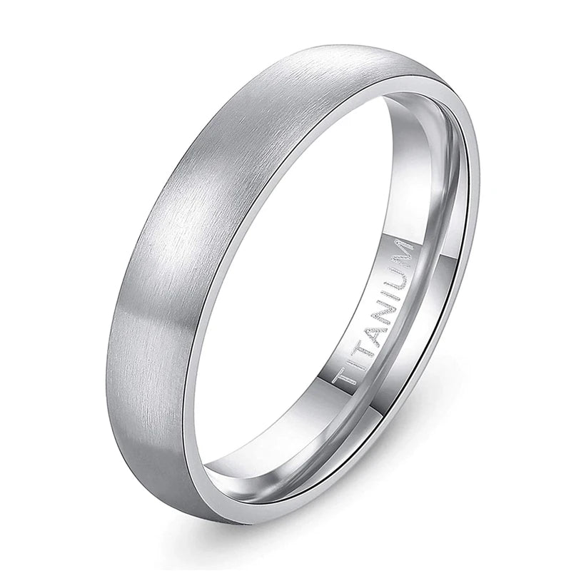 Tigrade 4/6/8mm Brushed Simple Silver/Black Color Titanium Ring Men Minimalist Wedding Band Engagement Rings Women Male Jewelry - Live Store 4U