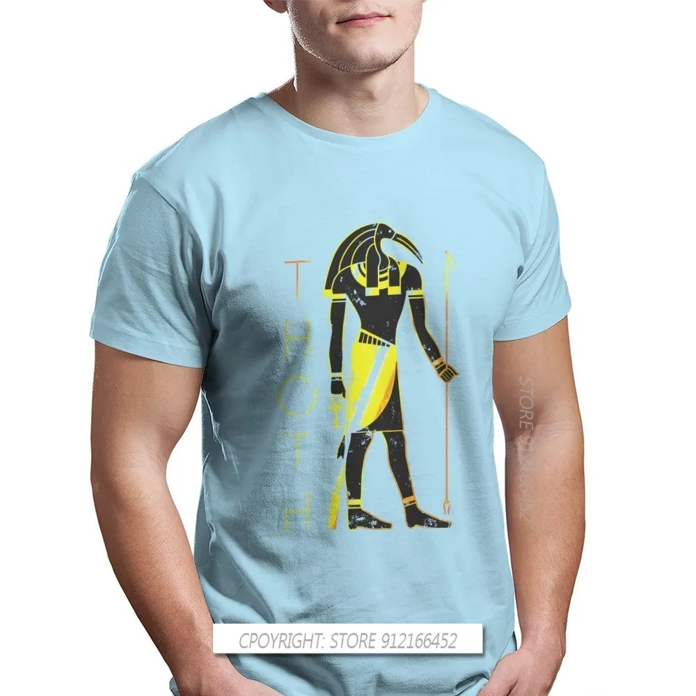 Men Egyptian Mythology Ancient Gods Atum Horus Osiris Oversize T-Shirt Thoth Pure Cotton Graphic Tops