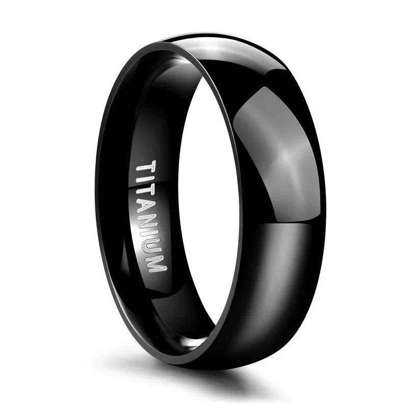 TIGRADE 2/4/6/8mm Mens Wedding Band Polished Women Titanium Simple Engagement Classic Rings Black Silver Color Lady anel 3-15 - Live Store 4U