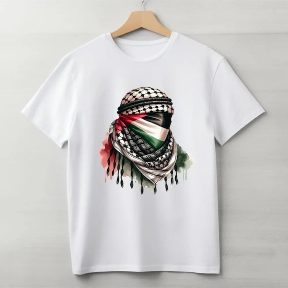 Palestine T Shirt Keffiyeh Shirt Palestine Flag Shirt Charity Donation Summer Unisex Loose Harajuku Breathable Camisetas
