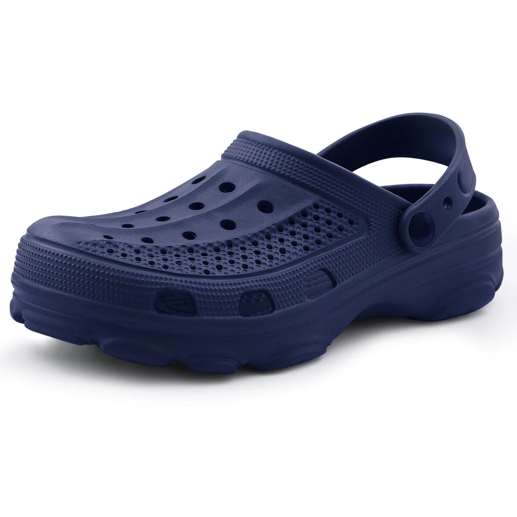 Bebealy Men Hole Clogs Slippers Men Garden Shoes For Men Arch Support Slides Summer Fashion Beach Slippers Non-slip EVA Slippers