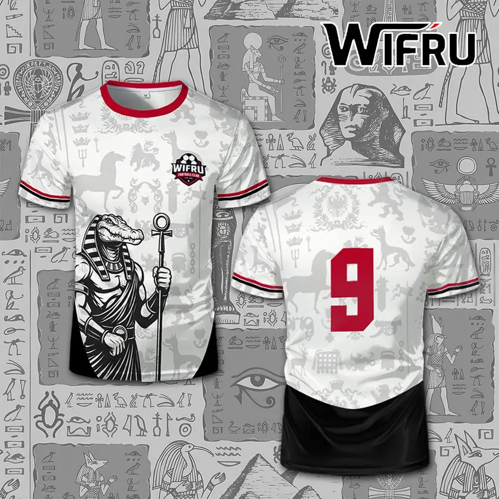 Egyptian Mythology Vintage Pattern Jersey Trend Youth Outdoor Sports Breathable T-shirt WIFRU Fashion Casual Round Neck Tops