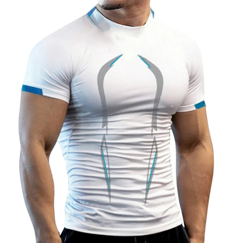 New Summer Gym Breathable T Shirt Men Quick Drying Jogging TShirt Men Training Tees Fitness Tops Running T-shirt - Live Store 4U
