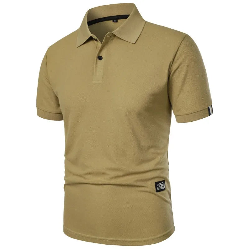 New Solid Color Polo Shirt Men's Short Sleeve Button Tshirts Lapel Lightweight  Streetwear Sport Casual Tops - Live Store 4U