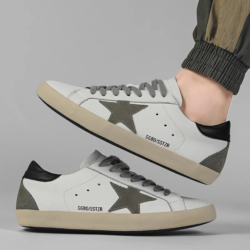 Comfortable Fashion Classic Spring Height-Increasing Two-Layer Cowhide Casual Couple Men's TrendSneakers35-44High-Quality Summer