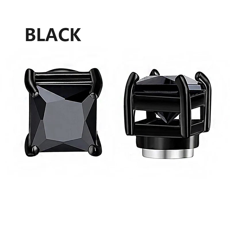 3 Pairs Crystal Strong Magnetic Ear Stud Clip Earrings for Men and Women Punk Round Zircon Magnet Earrings Non Piercing Jewelry - Live Store 4U