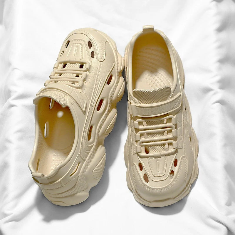 Summer Men's Super Light Sandals EVA Flat Waterproof Sneakers Thick Sole Slip-On Casual Shoes Fishing Driving Outdoor Jogging