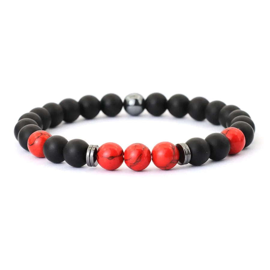 Noter Handmade Mens Bracelet 8mm Onyx Tiger Eyes Stone Beaded Braclet Hematite Healing Braslet Cadeau Homme Leisure Accessories - Live Store 4U