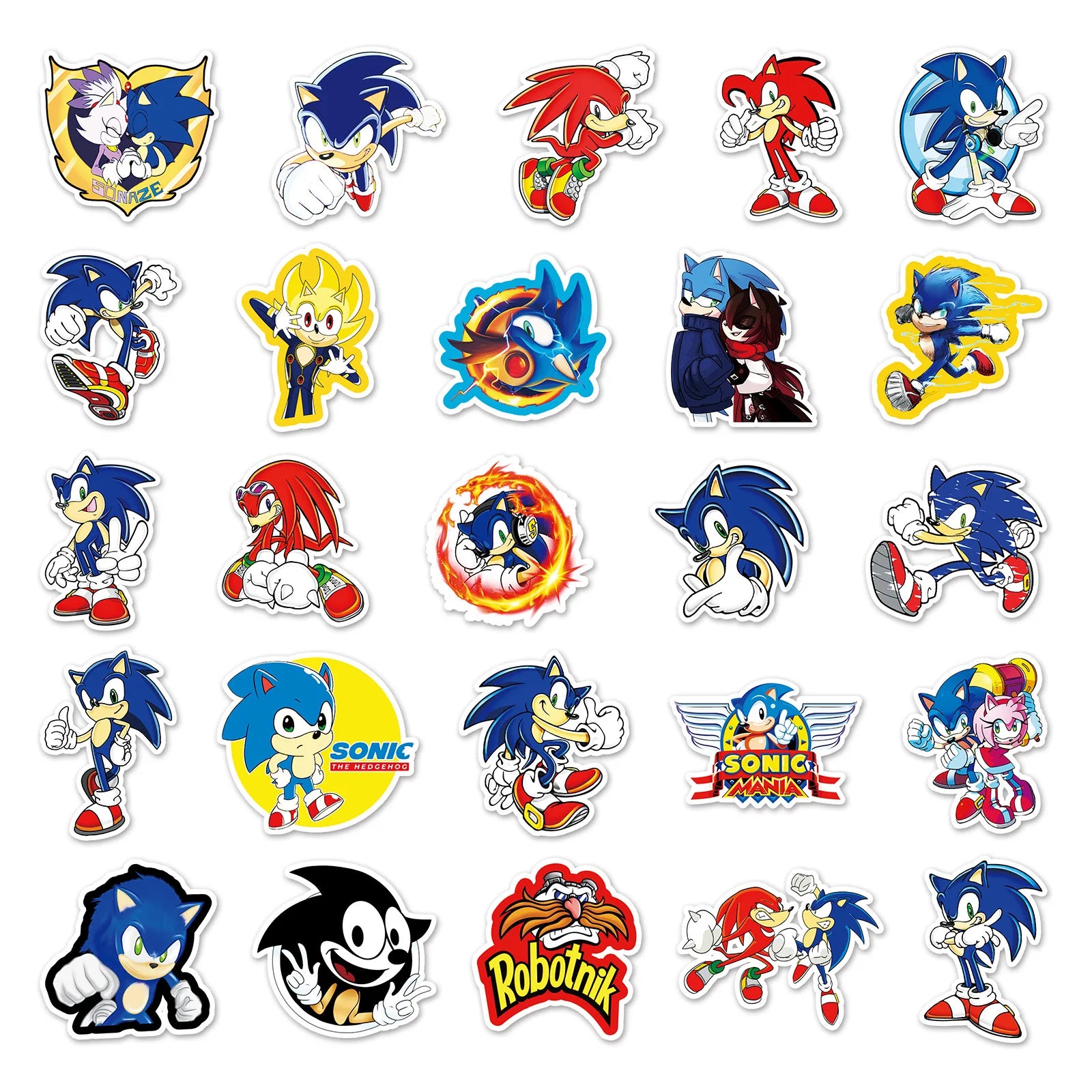 50-100Pcs/Set Cartoon Sonic Stickers Hedgehog Anime Toys Cartoon Graffiti Sticker for Water Bottle Laptop Luggage