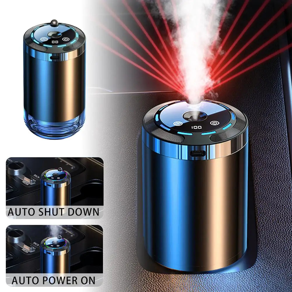 Car Perfume Diffuser Device Intelligent Auto Interior Decoration Humidifier Ambient Light Rechargeable Aroma Diffuser Ornament