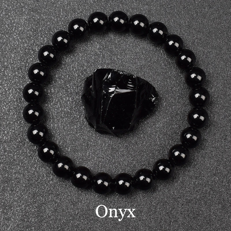 Natural Golden Obsidian Stone Beads Bracelet Men Women Golden Light Rainbow Obsidian Raw Stone Round Bead Natural Energy Jewelry - Live Store 4U