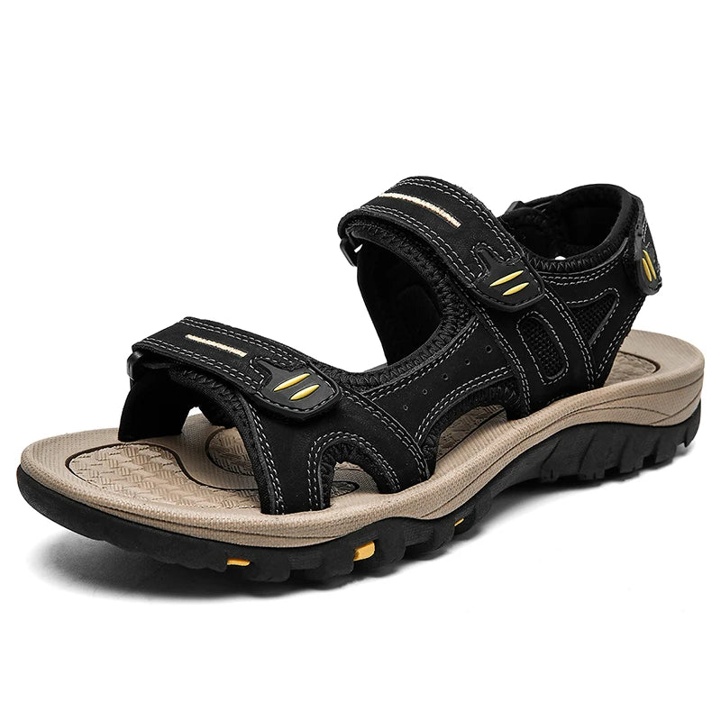 Genuine Leather Men Sandals Summer New Large Size Men Sandals Outdoor Men's Casual Shoes Fashion Sandals Slippers Big Size 38-48