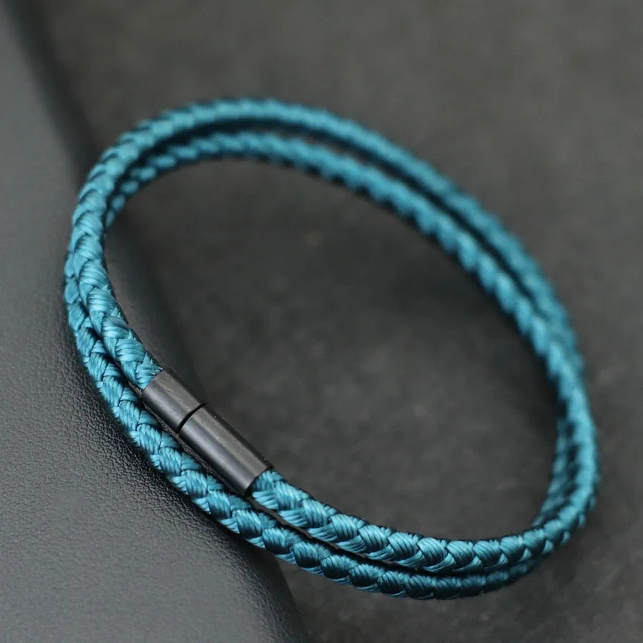 2025 New Simple Style Keel Rope Bracelet For Men Bilayer Wrap Braslet Bangle Homme Nautical Braclet Gifts For Him Pulseria Joias - Live Store 4U