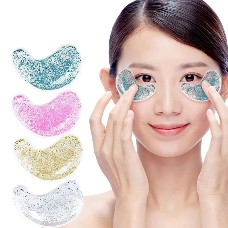 2pcs Reusable Cooling Gel Eye Pads, Hot Cold Therapy for Dark Circles & Puffy Eyes, Relief Gel Eye Mask, Portable for Travel