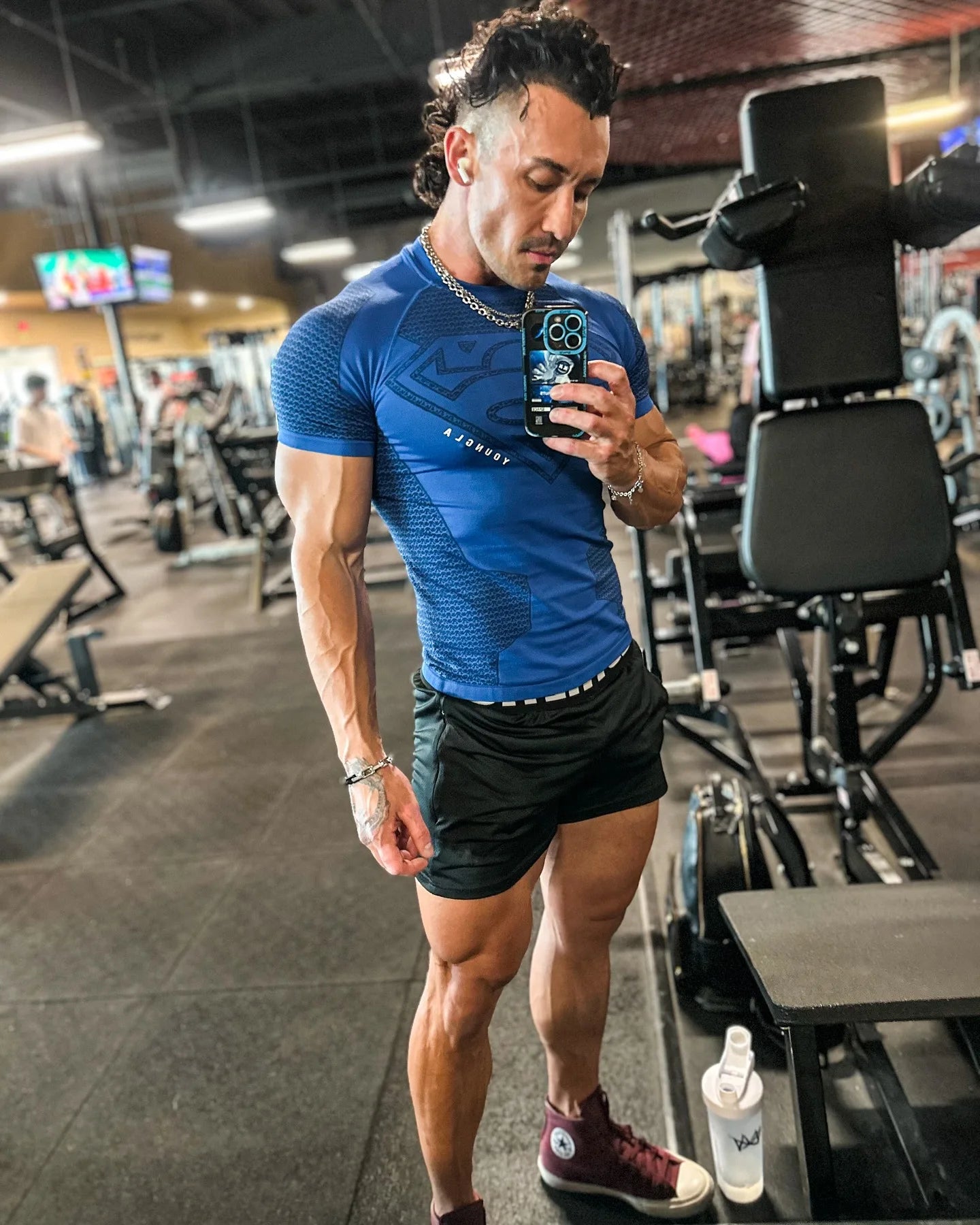 2025 New style Men's High Elastic Quick Dry Sports Shark T-Shirt Tight Workout Breathable Summer Gym Trendy Short sleev - Live Store 4U
