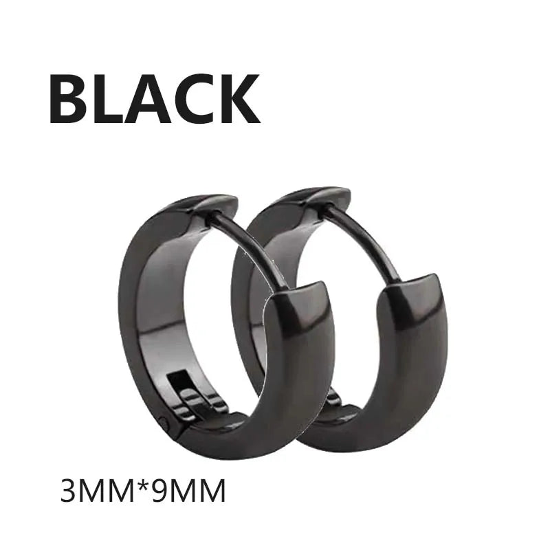 1 Pairs Multi Types Unisex Black Gold Color Stainless Steel Earring For Women Men Punk Gothic Piercing Fake Earrings Jewelry - Live Store 4U