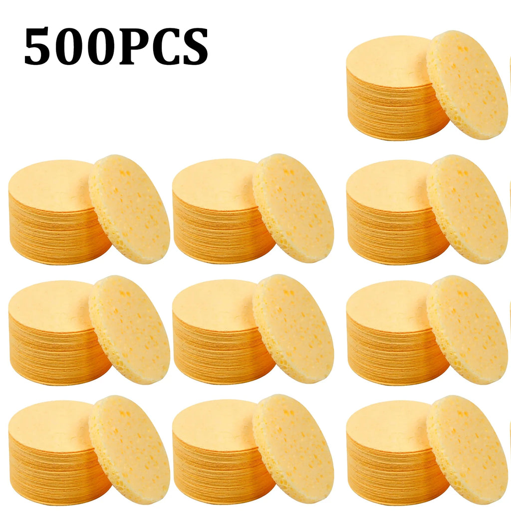 50PCS Face Cleaning Sponge Pad for Exfoliator Mask Facial SPA Massage Makeup Removal Thicker Compress Natural Cellulose Reusable