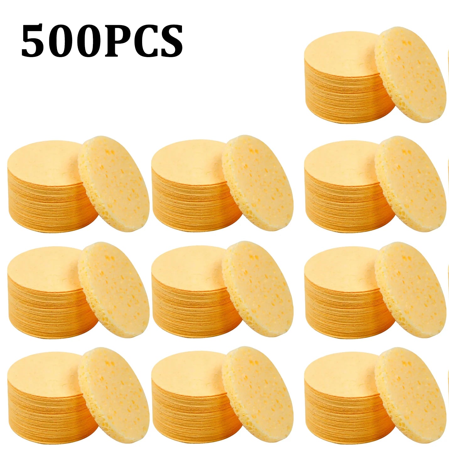 50PCS Face Cleaning Sponge Pad for Exfoliator Mask Facial SPA Massage Makeup Removal Thicker Compress Natural Cellulose Reusable