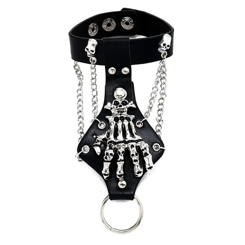 Hip Hop Rock PU Leather Bracelet Men and Women Punk Spikes Rivets Skull Heart Cross Creative Party Bracelet Jewelry Accessories - Live Store 4U