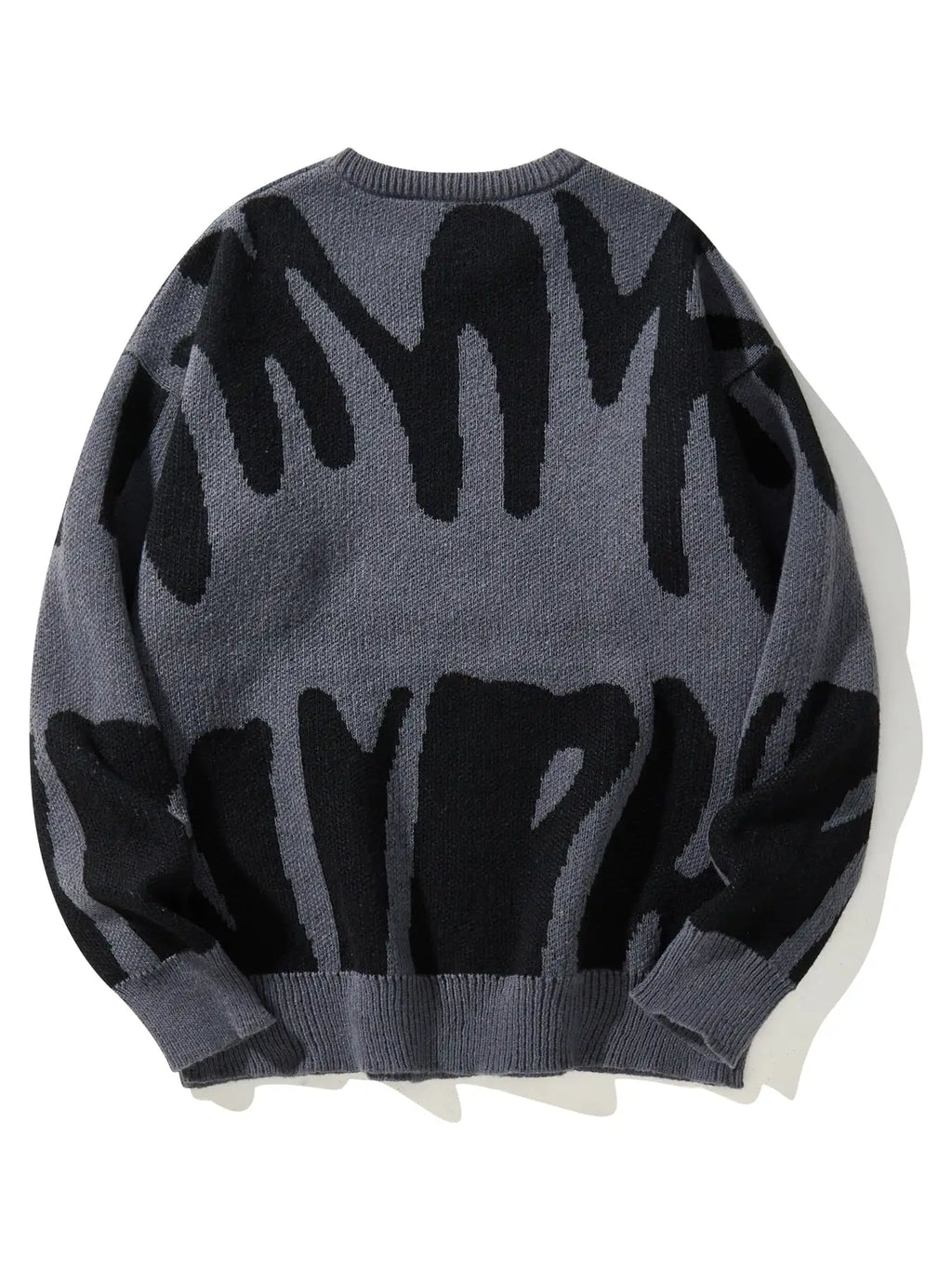 New Popular Autumn Winter Irregular Jacquard Pattern Pullover Sweater Casual Round Neck Contrast Color Knitted Men's Pullover - Live Store 4U