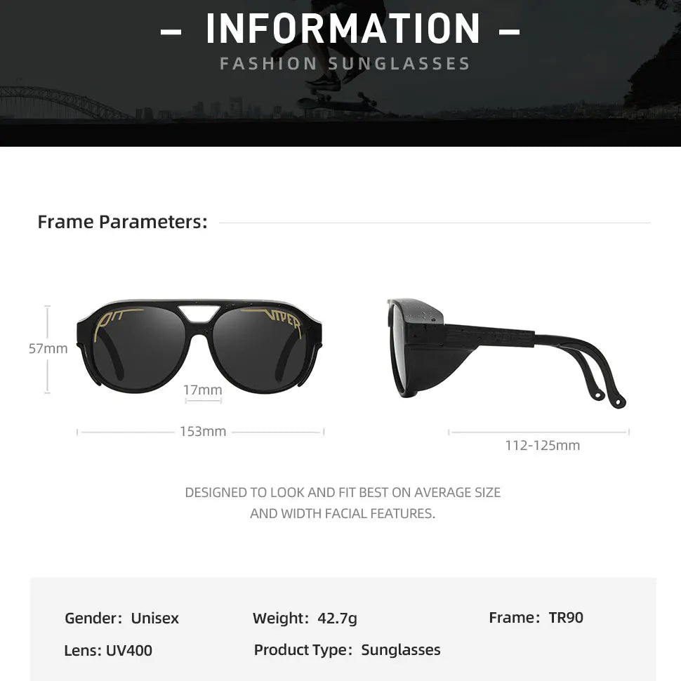 Steampunk Pit Viper Cycling Sunglasses Adult UV400 Men Women Designer Steam Punk Eyewear Vintage Sun Glasses Retro Goggles